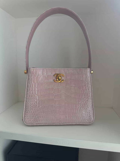 Chanel Vintage Alligator Top Handle Mini Flap Bag