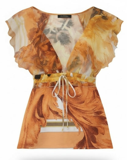 Vintage Roberto Cavalli S/S 2005 Silk Floral Dress Gown Maxi Set IT 40/42