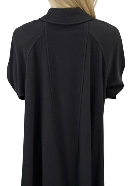 Chanel Vintage 94A Black Oversized Cashmere Long Jacket Coat FR 36