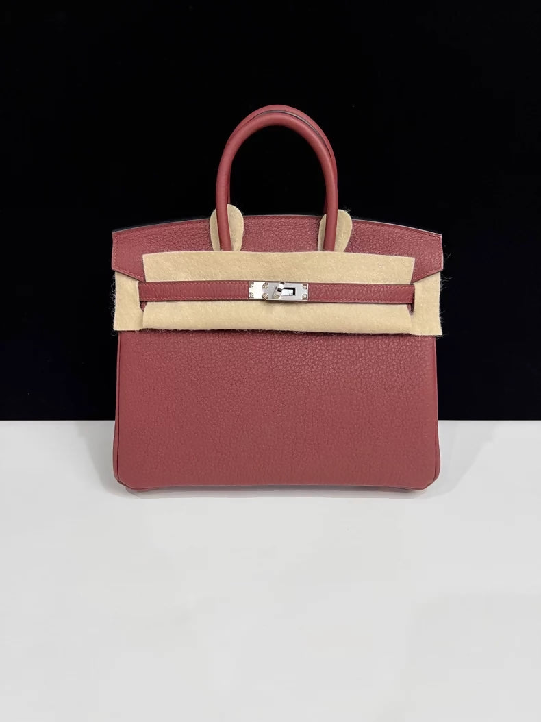 HERMES Birkin 25 rouge H Togo leather palladium hardware