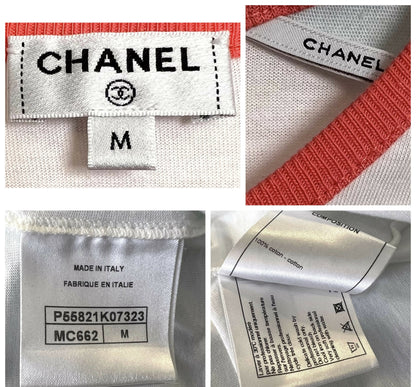 Chanel 17C CC Viva Coco Cuba Libre Baby Blue Multicolor Tee Shirt Size M