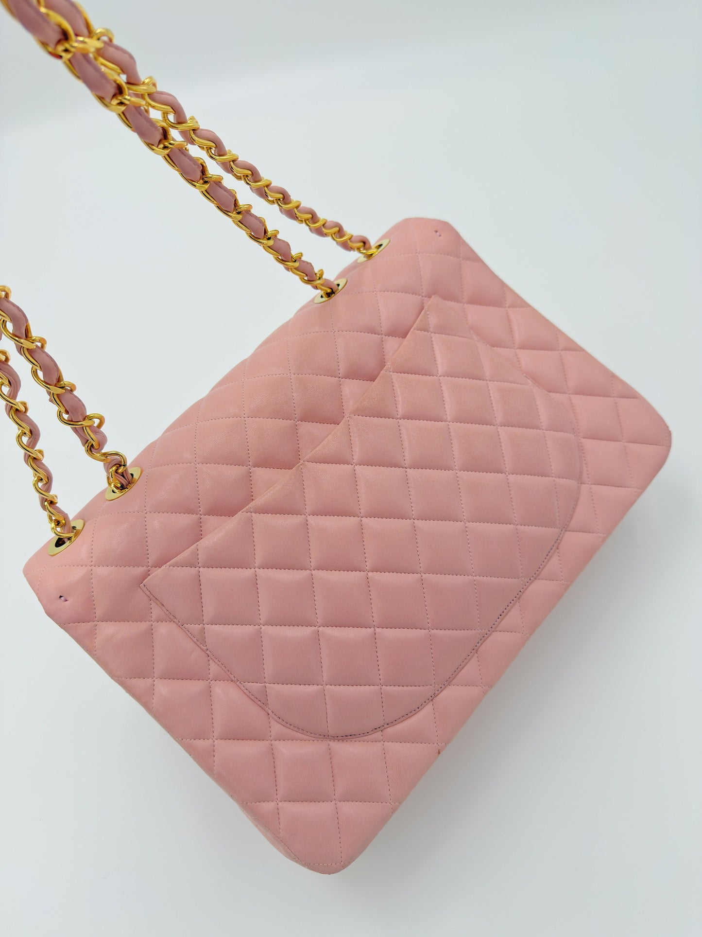 Chanel Vintage Maxi Flap Bag – Series 2 in Pink Lambskin with 24k Gold Hardware