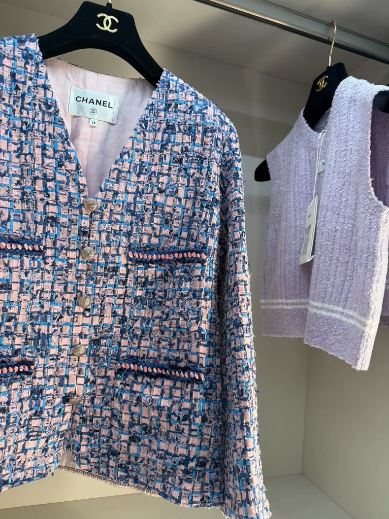 Chanel 21p purple tweed jacket