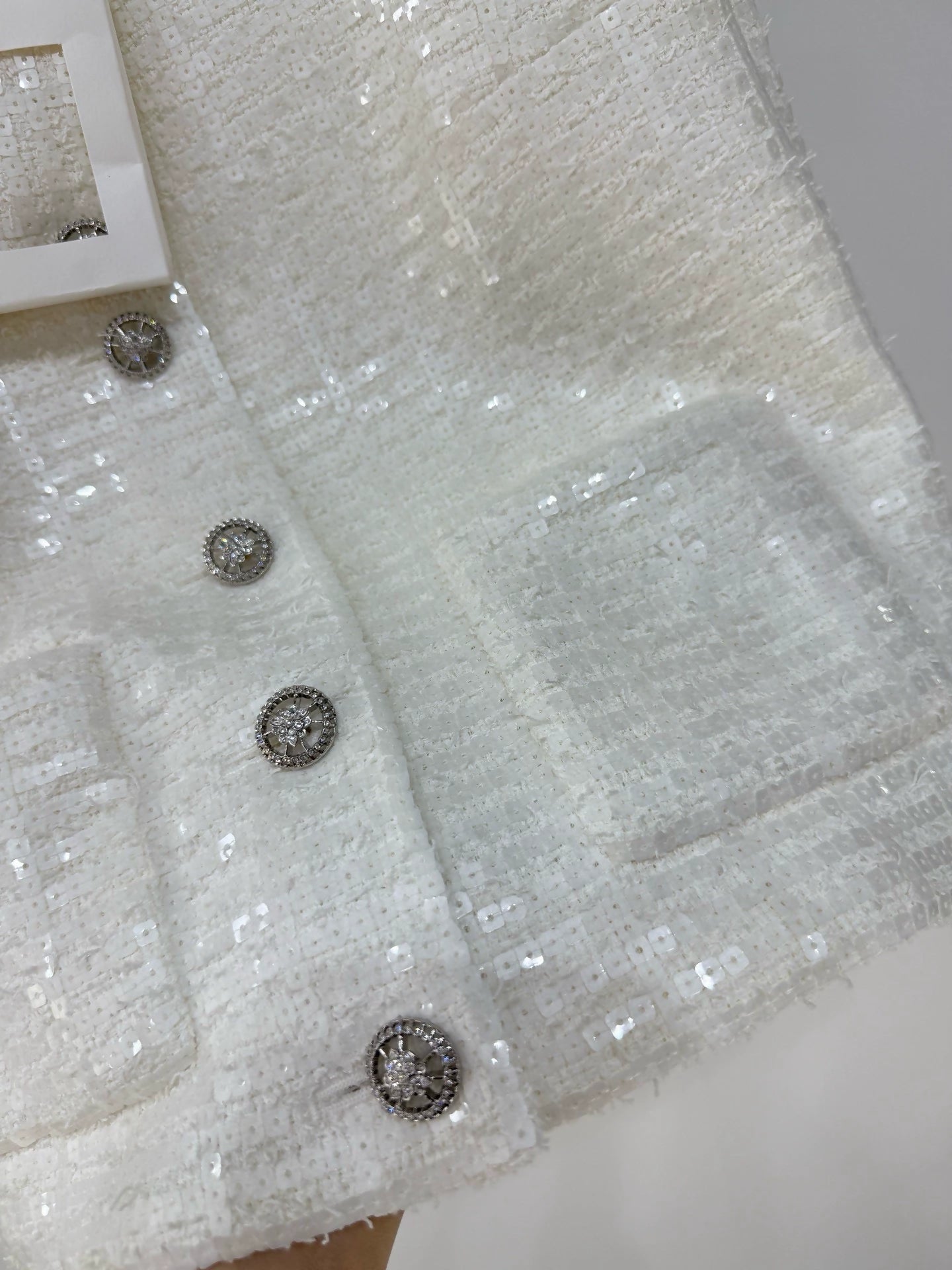 Chanel 25S ecru sequined vest jacket