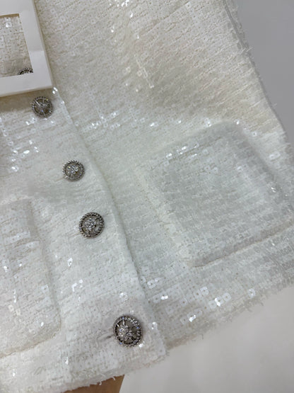 Chanel 25S ecru sequined vest jacket
