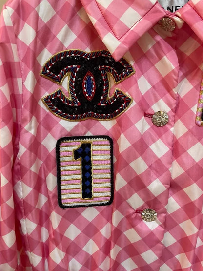 Chanel's 23C pink plaid trench coat