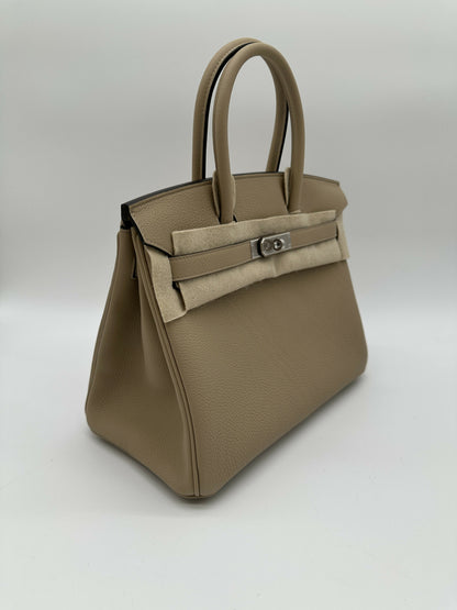 Hermes Birkin 30 trench Togo PHW stamp K