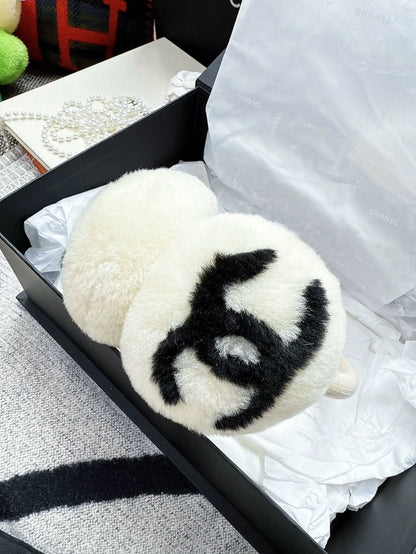 Chanel Ski Series ecru and Black Earmuffs