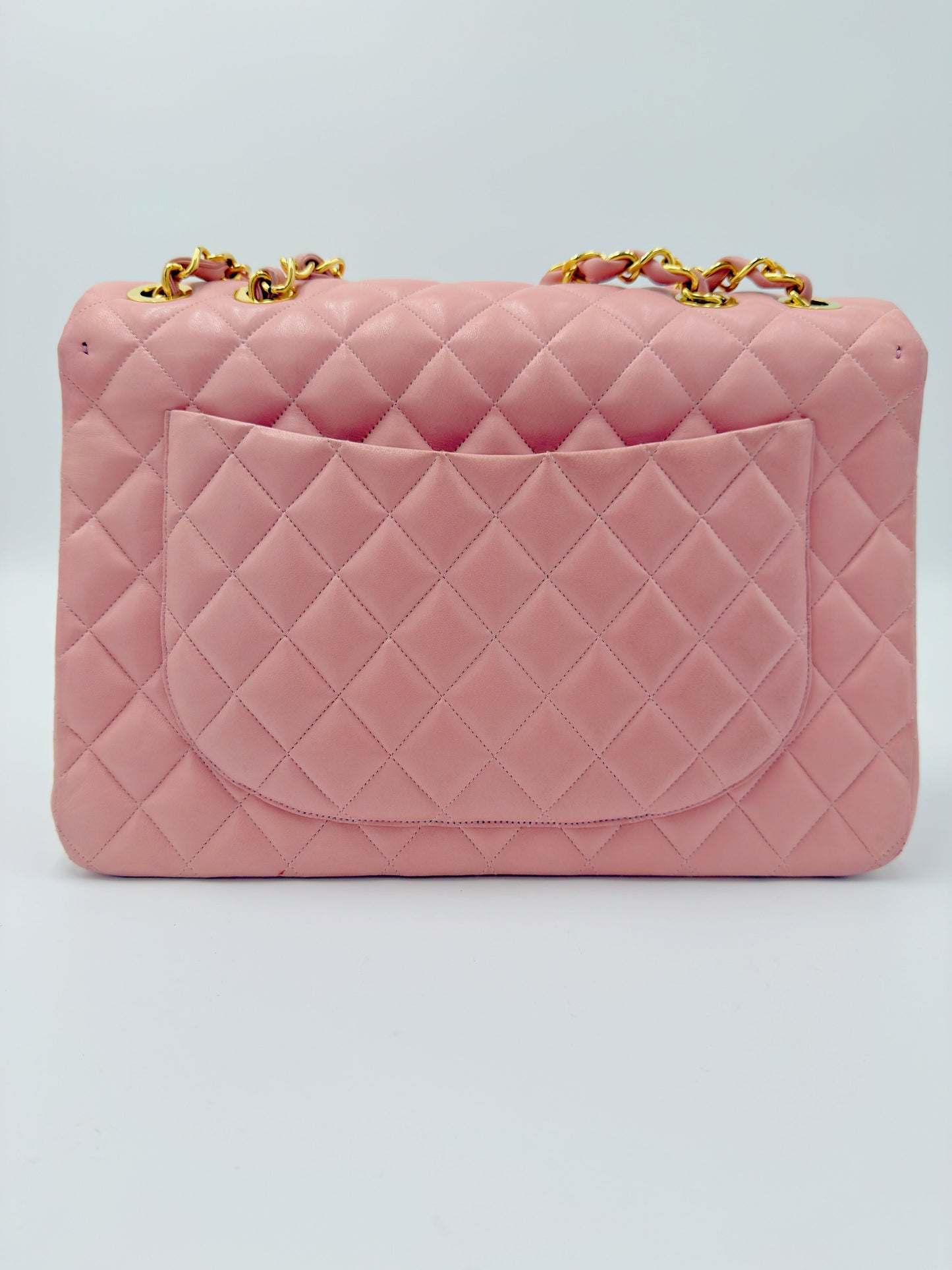 Chanel Vintage Maxi Flap Bag – Series 2 in Pink Lambskin with 24k Gold Hardware