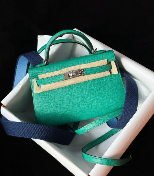 Hermès Mini Kelly 20 Vert Vertigo Epsom with Palladium Hardware