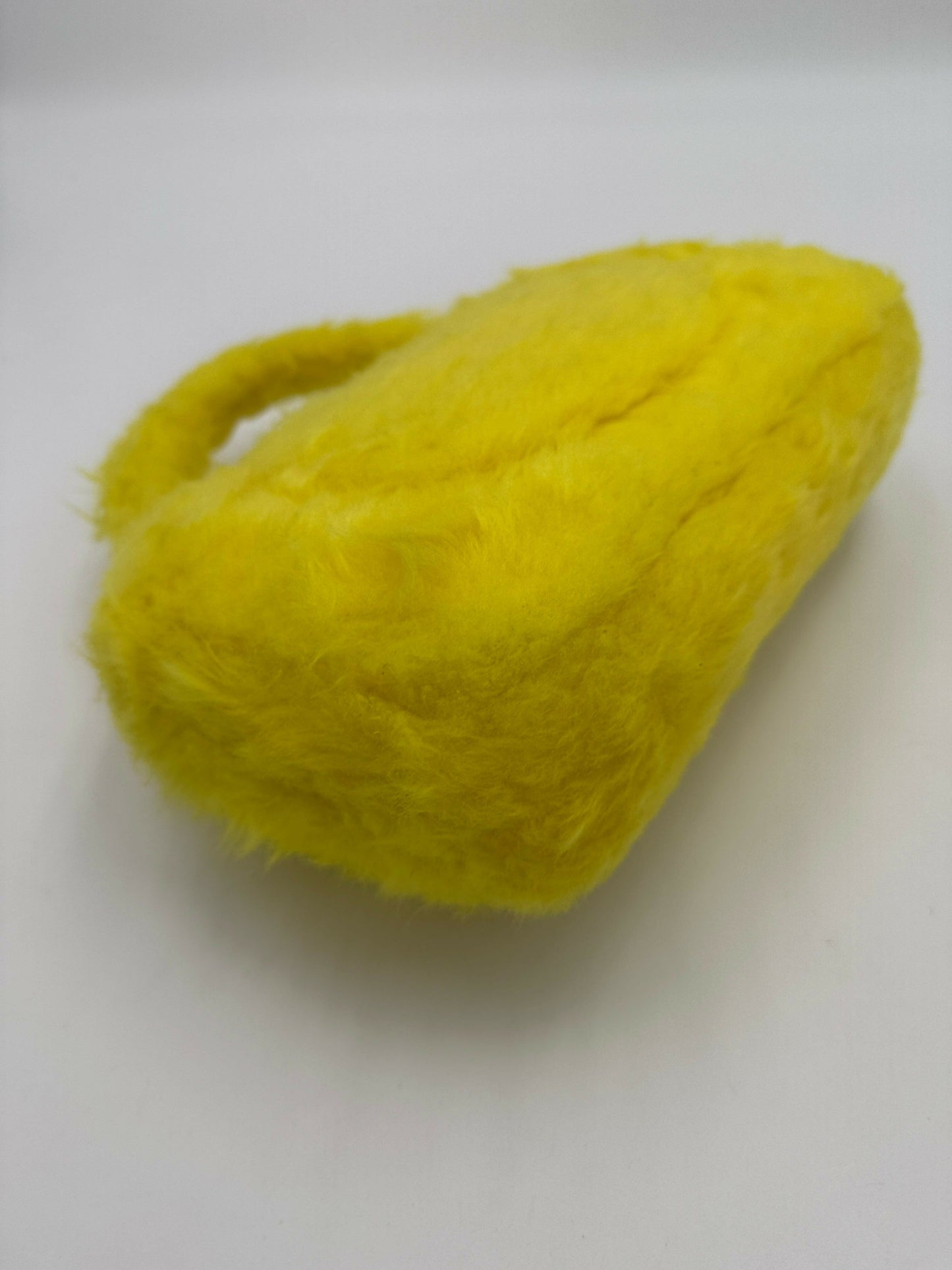 Chanel Vintage 1994 Yellow Fur Top Handle Bag
