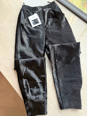 Chanel Black Calfskin Straight Leg Pants