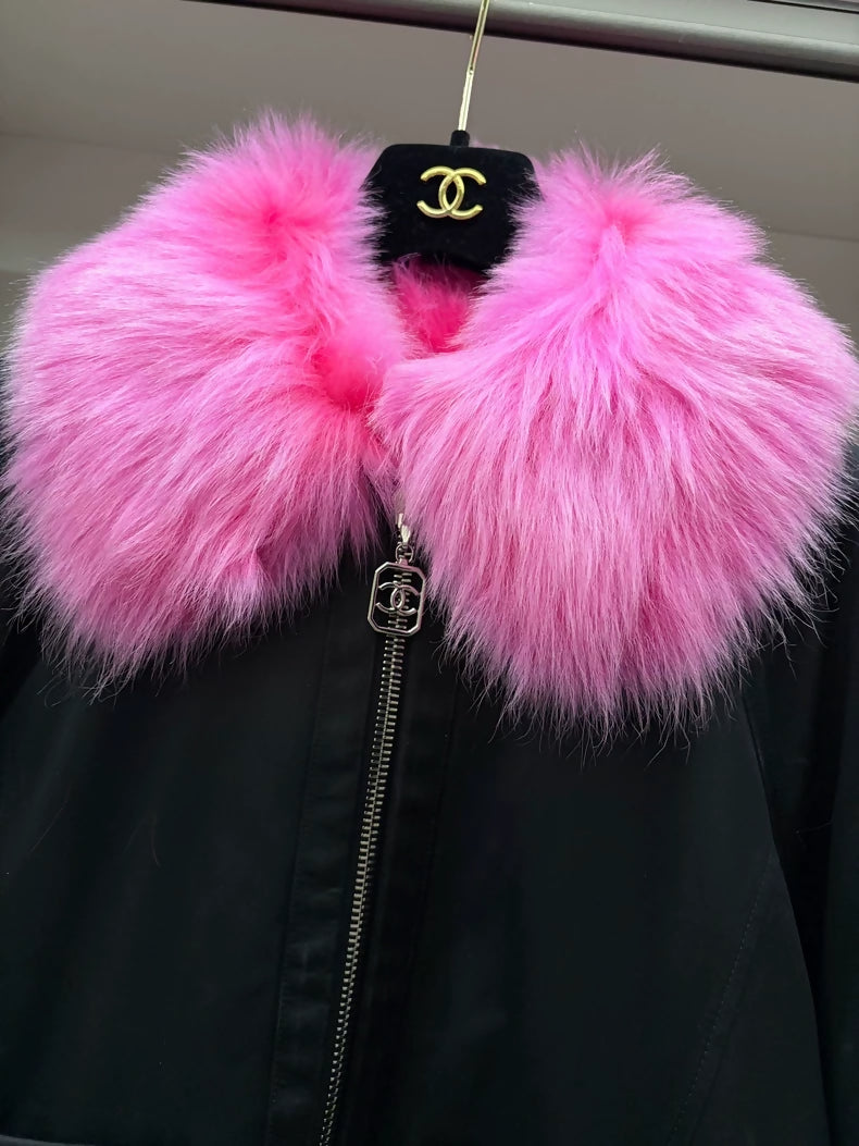 Chanel 23N black & pink Fur Jacket