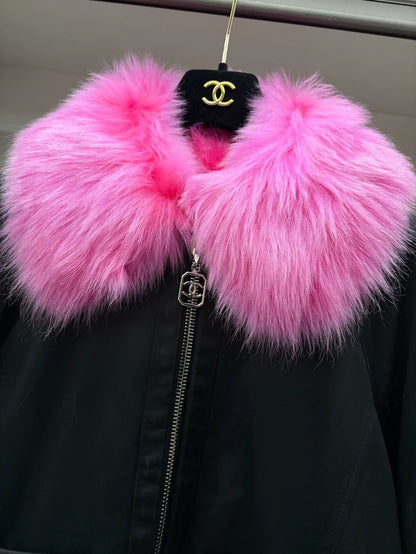 Chanel 23N black & pink Fur Jacket