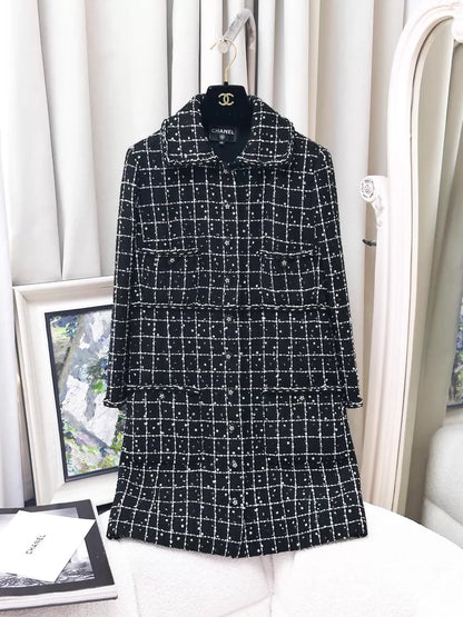 Chanel Fall/Winter 2023 black and white check jacket