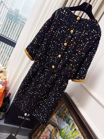 Chanel 22S black and gold dress