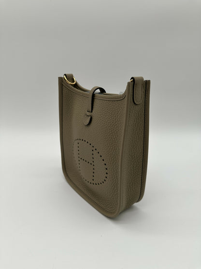 Hermes Mini Evelyne Clemence Beige Marfa GHW Stamp W 2025