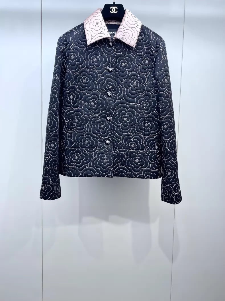 Chanel 23K Camellia Quilted Jacket