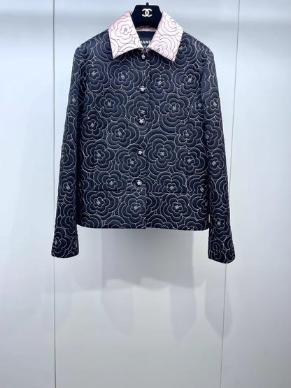 Chanel 23K Camellia Quilted Jacket