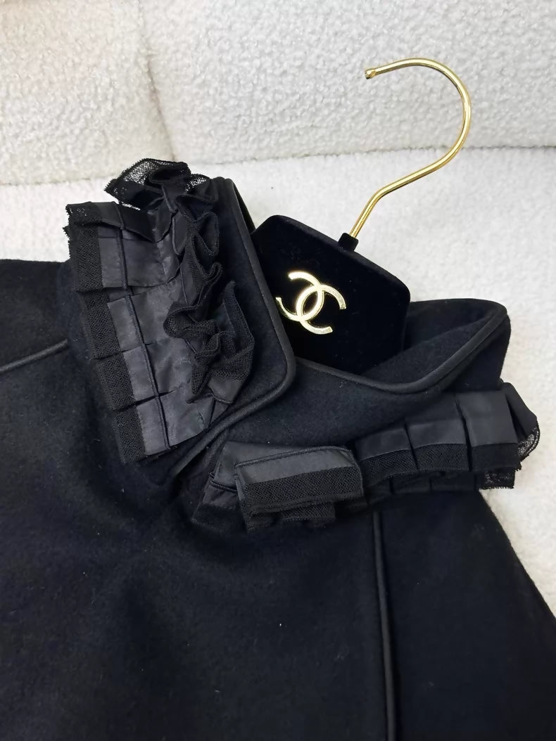 Chanel 2014/15 Paris-Salzburg Black Cashmere Cape Coat