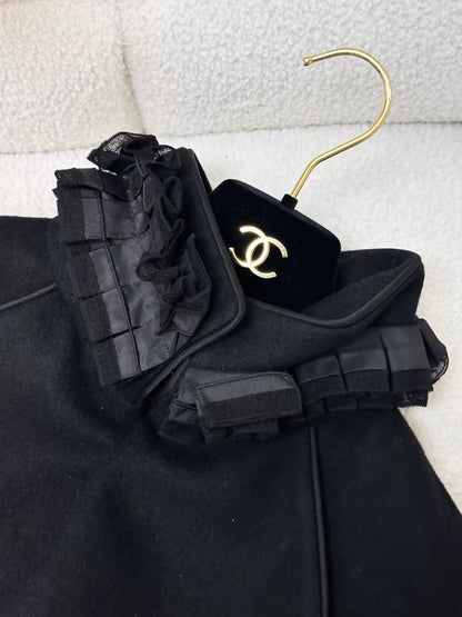 Chanel 2014/15 Paris-Salzburg Black Cashmere Cape Coat