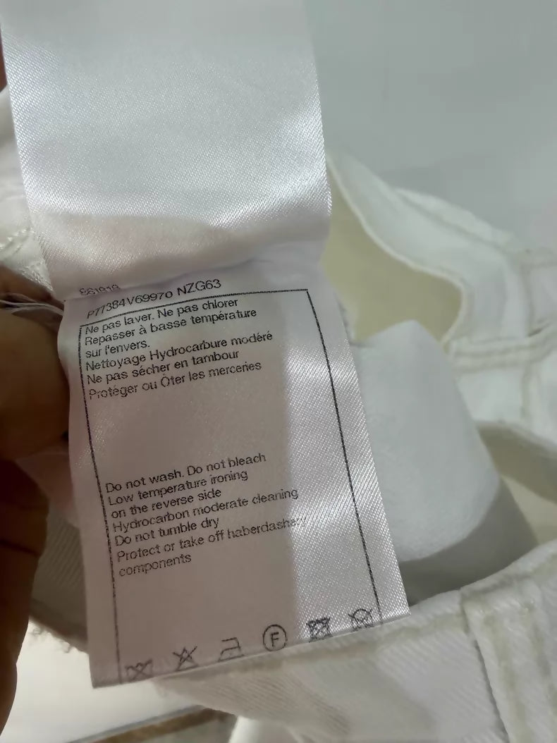 Chanel 24N white jeans with double C logo