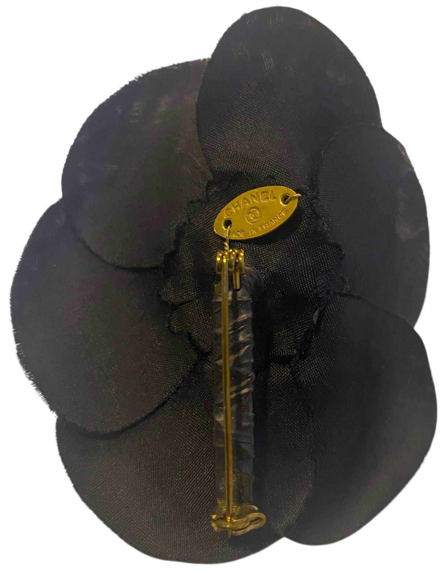 Chanel 08A Runway Silk Pleated Camellia Ecru Black Blouse FR 36