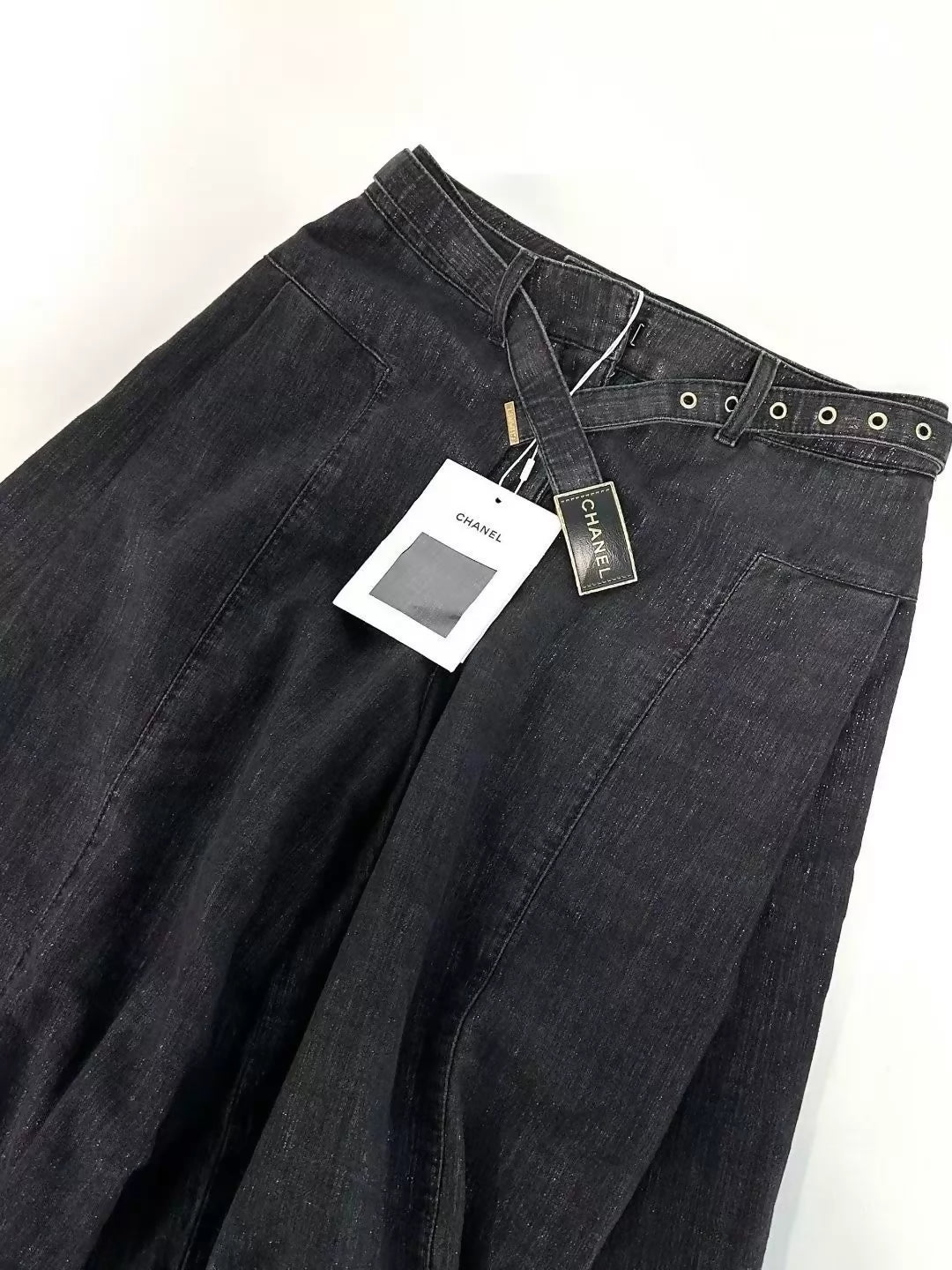 Chanel 23S Black Jeans with Waistband
