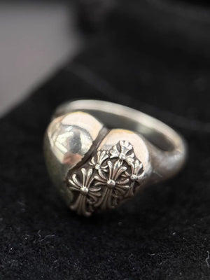 Chrome Hearts 925 Sterling Silver Heart Ring