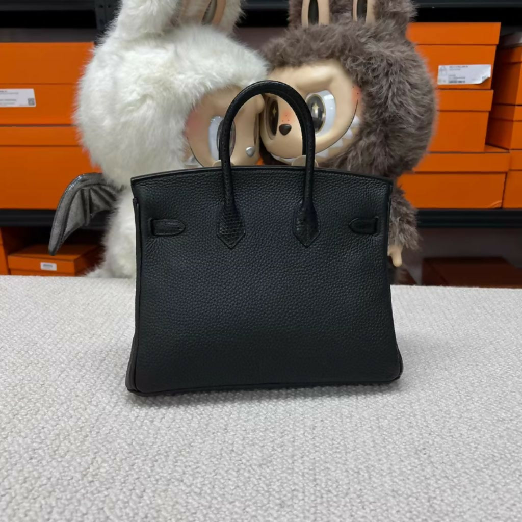 Hermès Birkin 25 touch Black Lizard/Togo Leather Gold Hardware