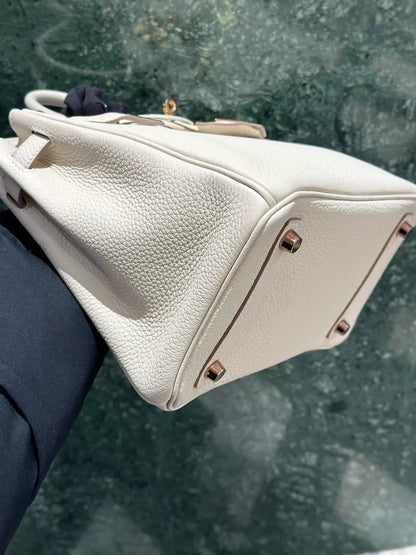 Hermes Birkin 25 craie Togo leather gold hardware