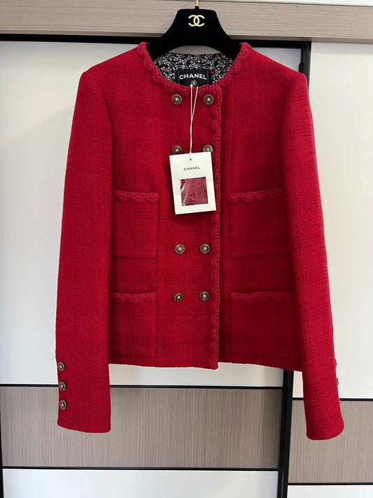 Chanel 23A red tweed jacket