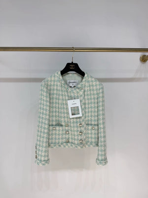 Chanel 23S green Mint tweed Jacket