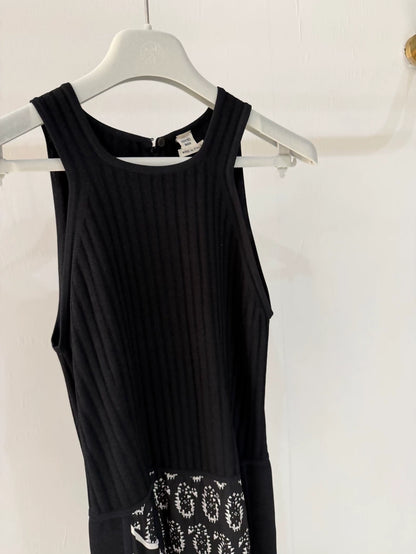 Hermes black white silk jumpsuit