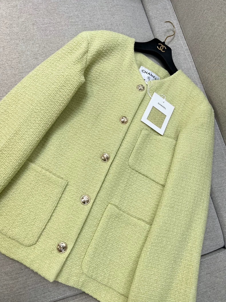 Chanel green tweed jacket