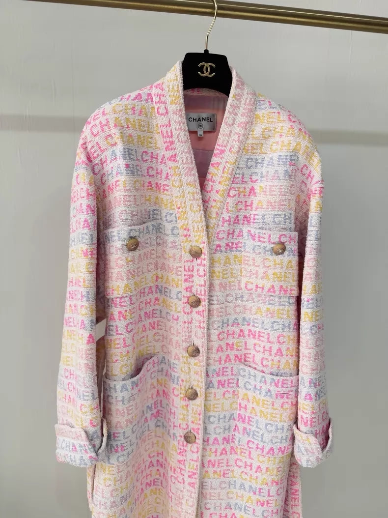 Chanel 24C Pink Letter Bathrobe Coat