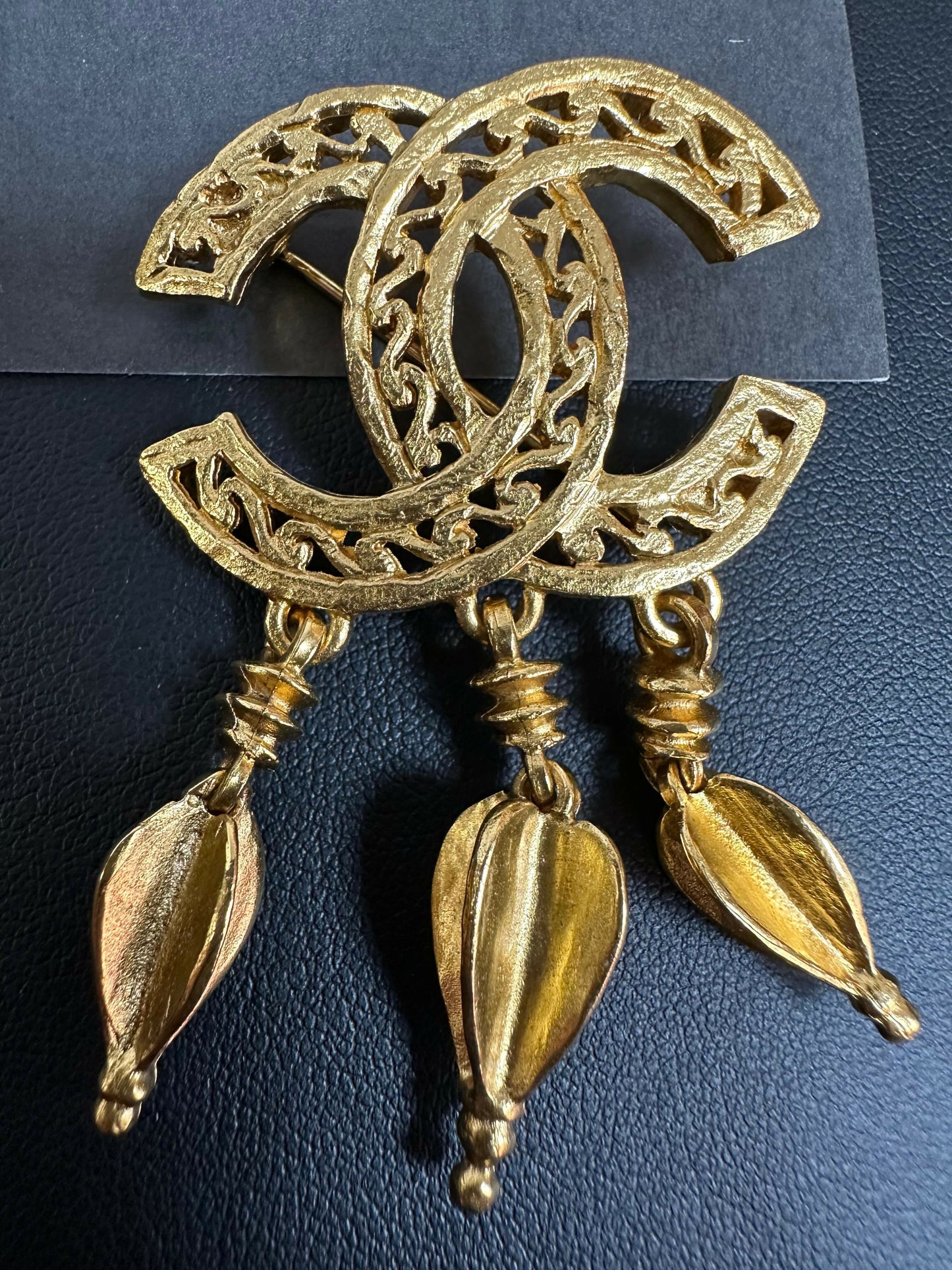 Chanel Vintage 95 Gold Plated CC Logo Brooch