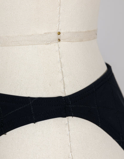 Chanel 1994 Cruise Vintage Black Logo Quilted Bikini