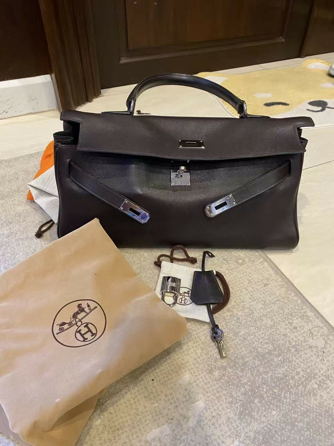 Hermes vintage Kelly shoulder brown