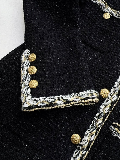Chanel 25K black tweed coat