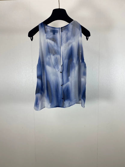 Chanel bleu Silk shirt