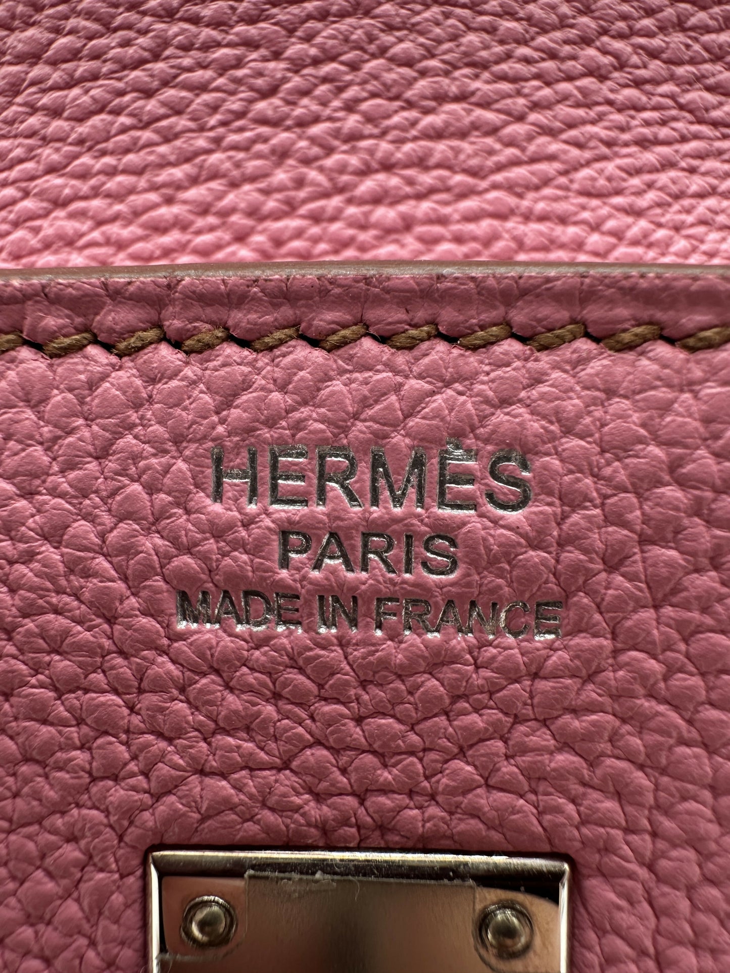 Hermes Preloved Like New Birkin 25 Bubblegum PHW Stamp [N]