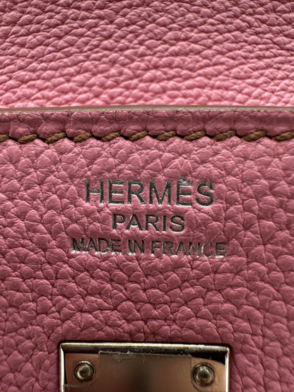 Hermes Preloved Like New Birkin 25 Bubblegum PHW Stamp [N]
