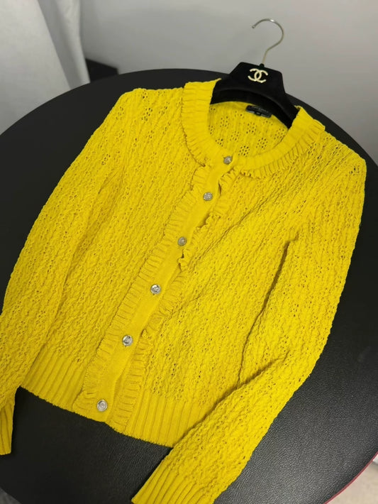 Chanel 25C yellow cardigan