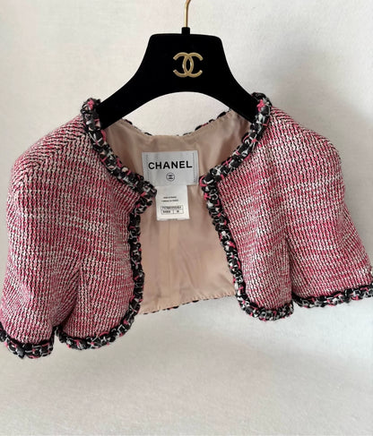Chanel 14S Pink Tweed Cardigan