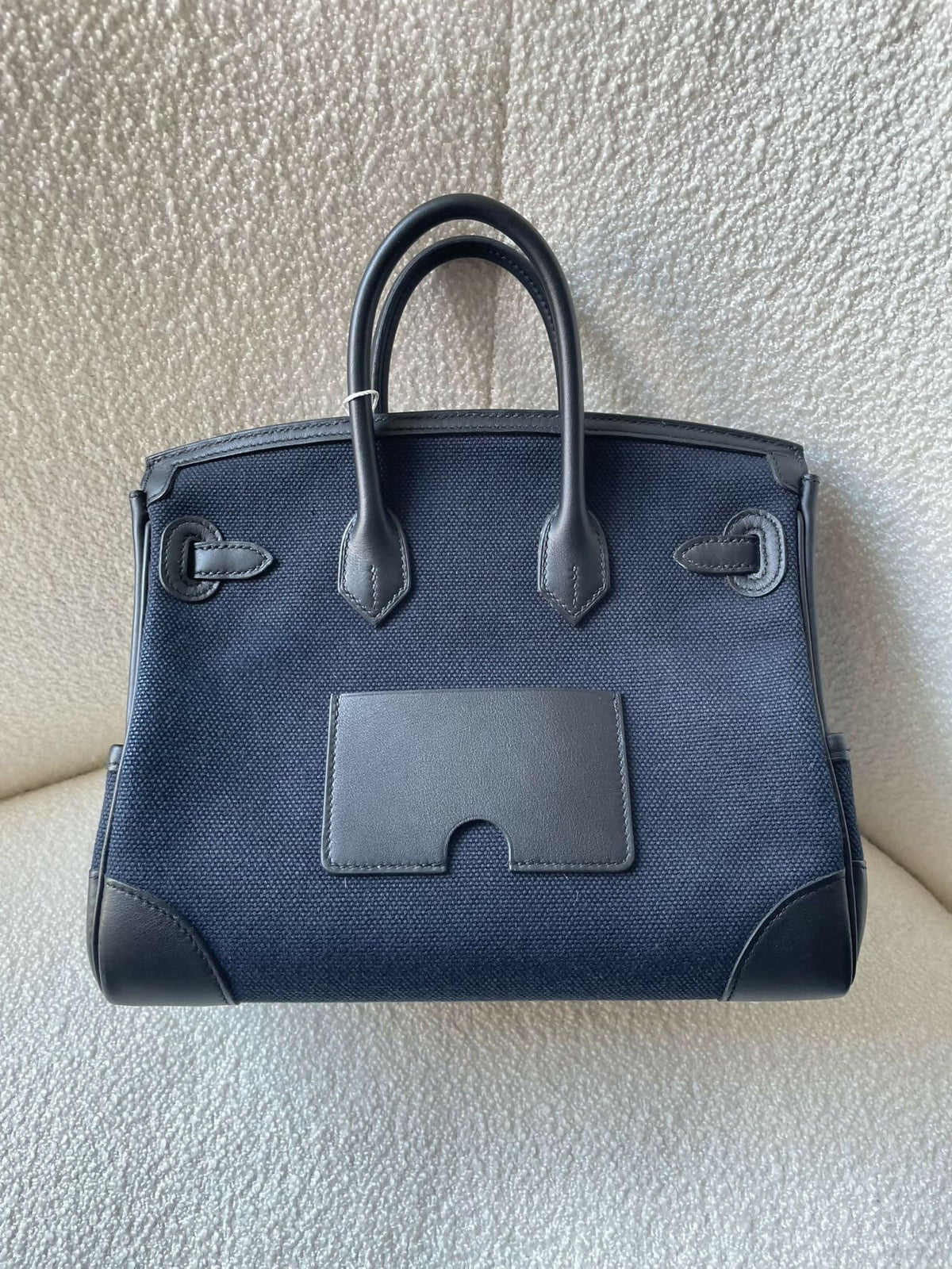Hermès Birkin 25 Cargo Bleu Nuit / Deep Sea Blue Canvas & Swift Leather with Palladium Hardware