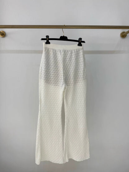 Chanel 23A white knit casual pants