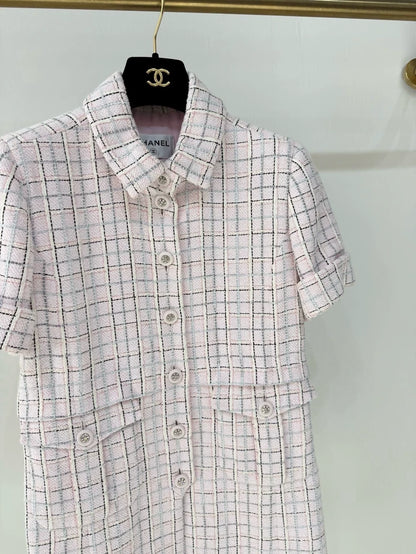 Chanel 25C pink Tweed Jacket Dress