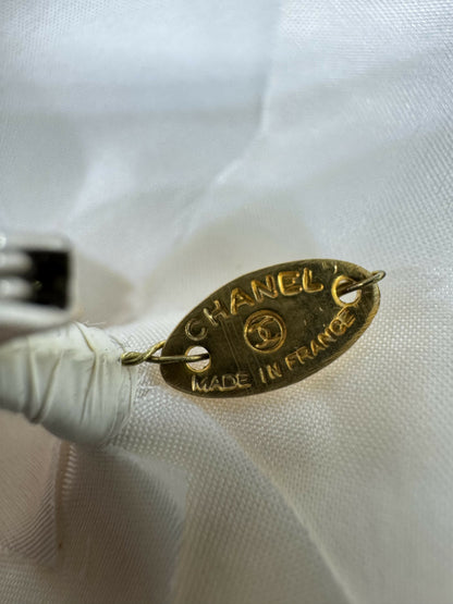 Chanel Vintage 81-85 Silk Light White Beige Camellia Brooch