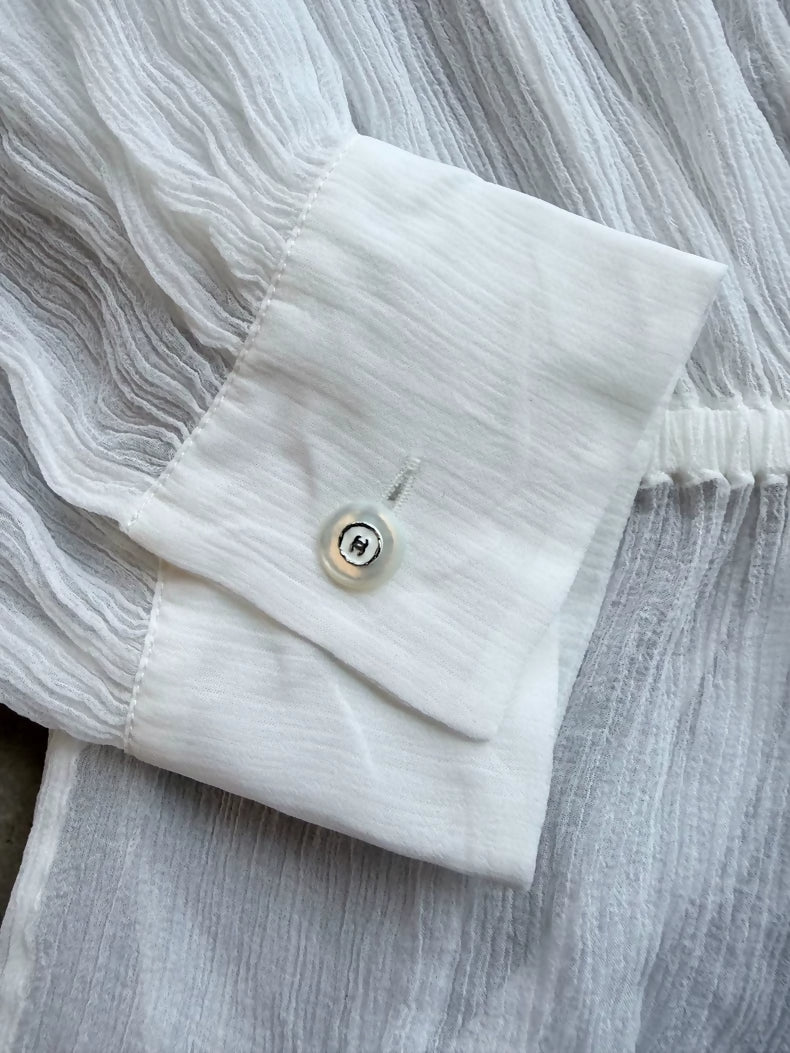 Chanel 25s white silk shirt